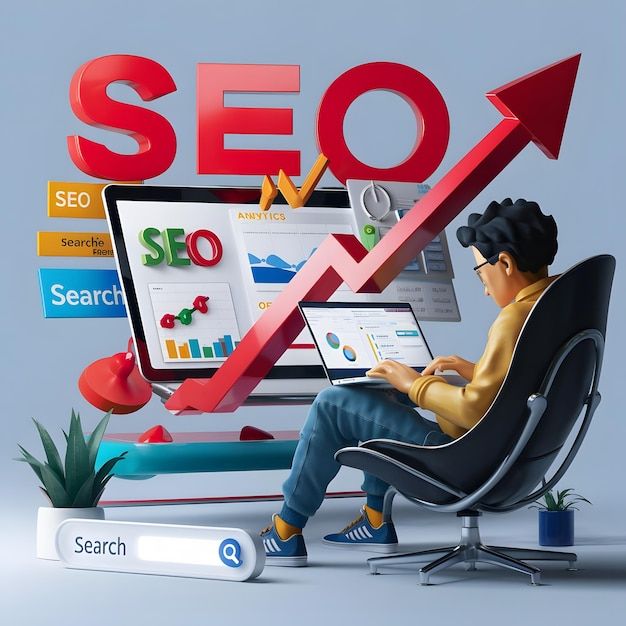 SEO Growth Project concept project: An illustrative analytics-style view of an SEO plan. Not real data.